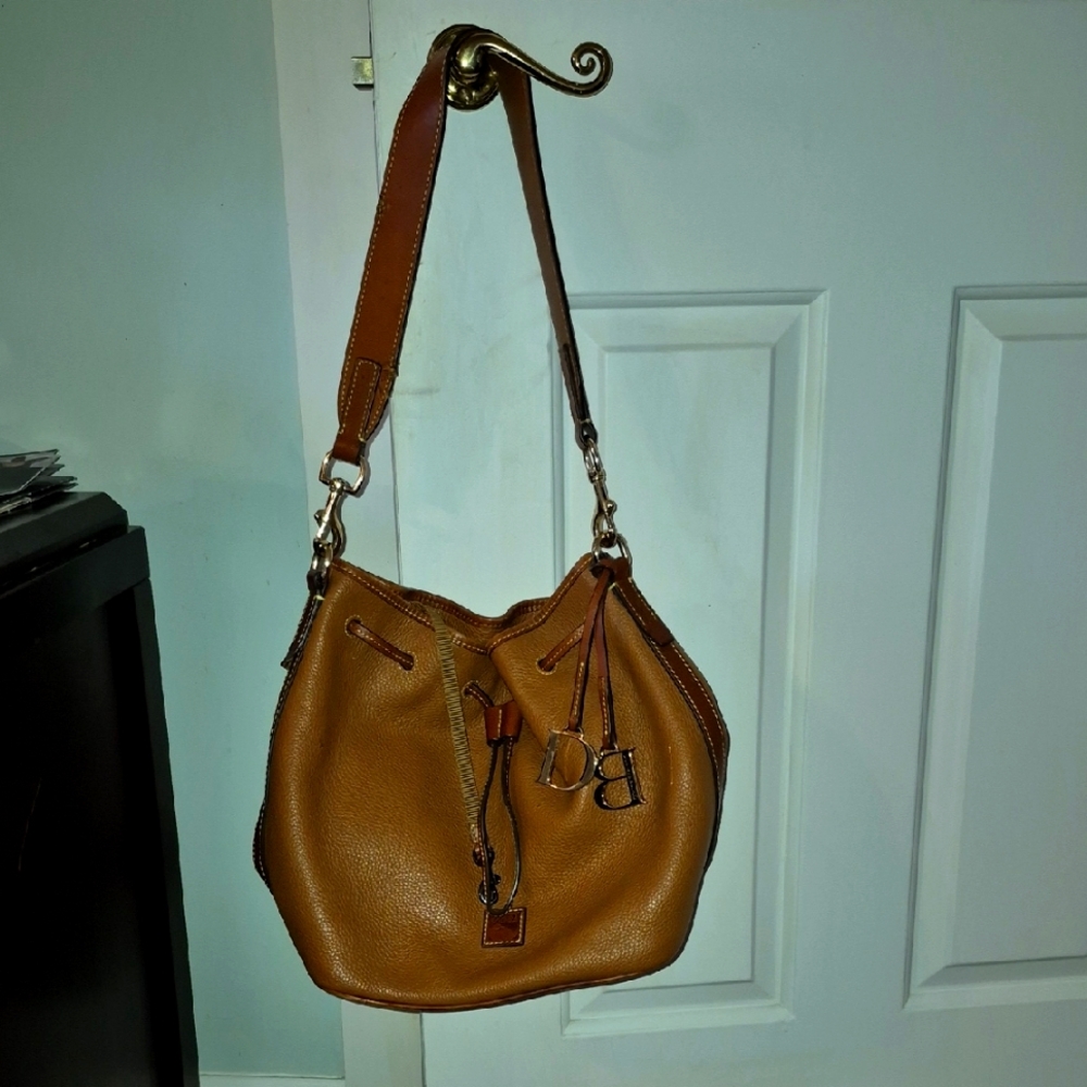 Brown Leather Bucket Bag